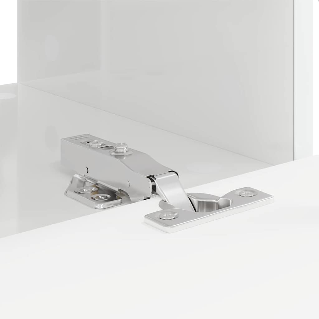 TV Wall Cabinet 2 pcs Gloss White Engineered Wood