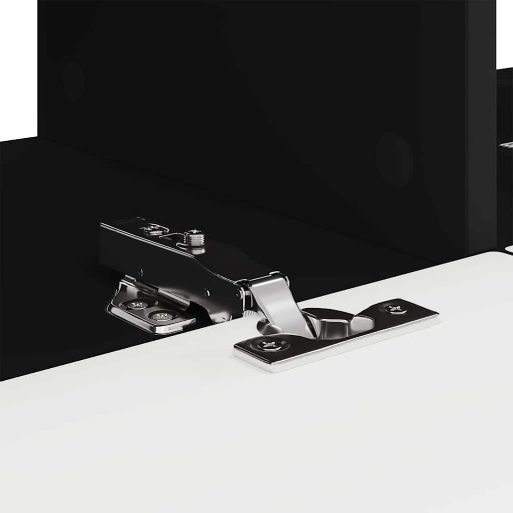 TV Wall Cabinet 2 pcs Black Engineered Wood
