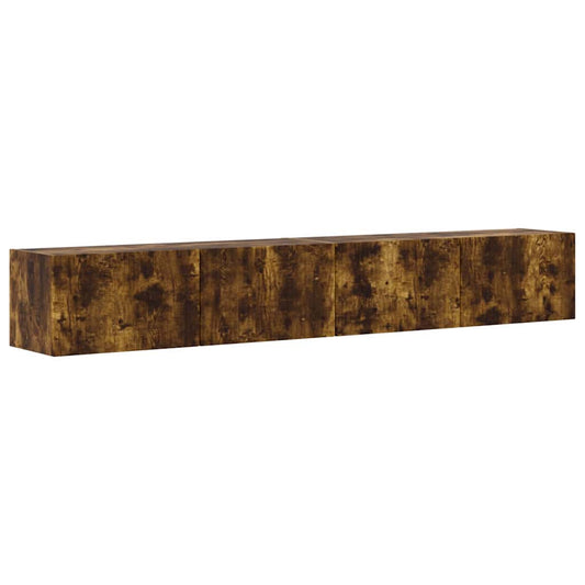 TV Wall Cabinet 2 pcs Smoked Oak Engineered Wood