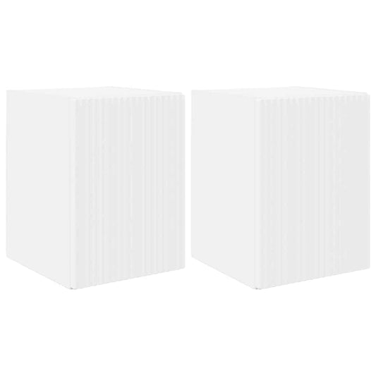 TV Wall Cabinet 2 pcs White Engineered Wood