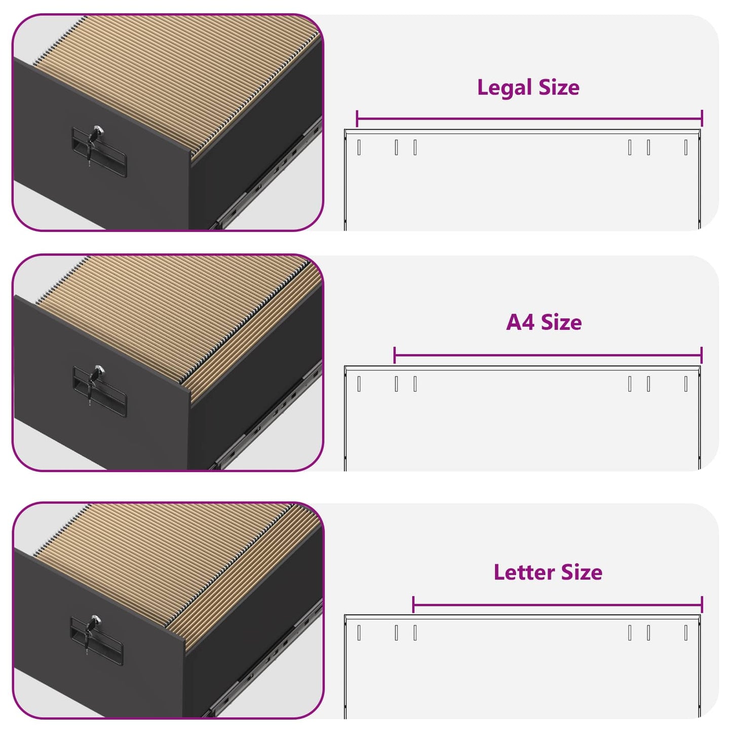 File Cabinet Black 44 x 50 x 74.5 cm Cold-Rolled Steel