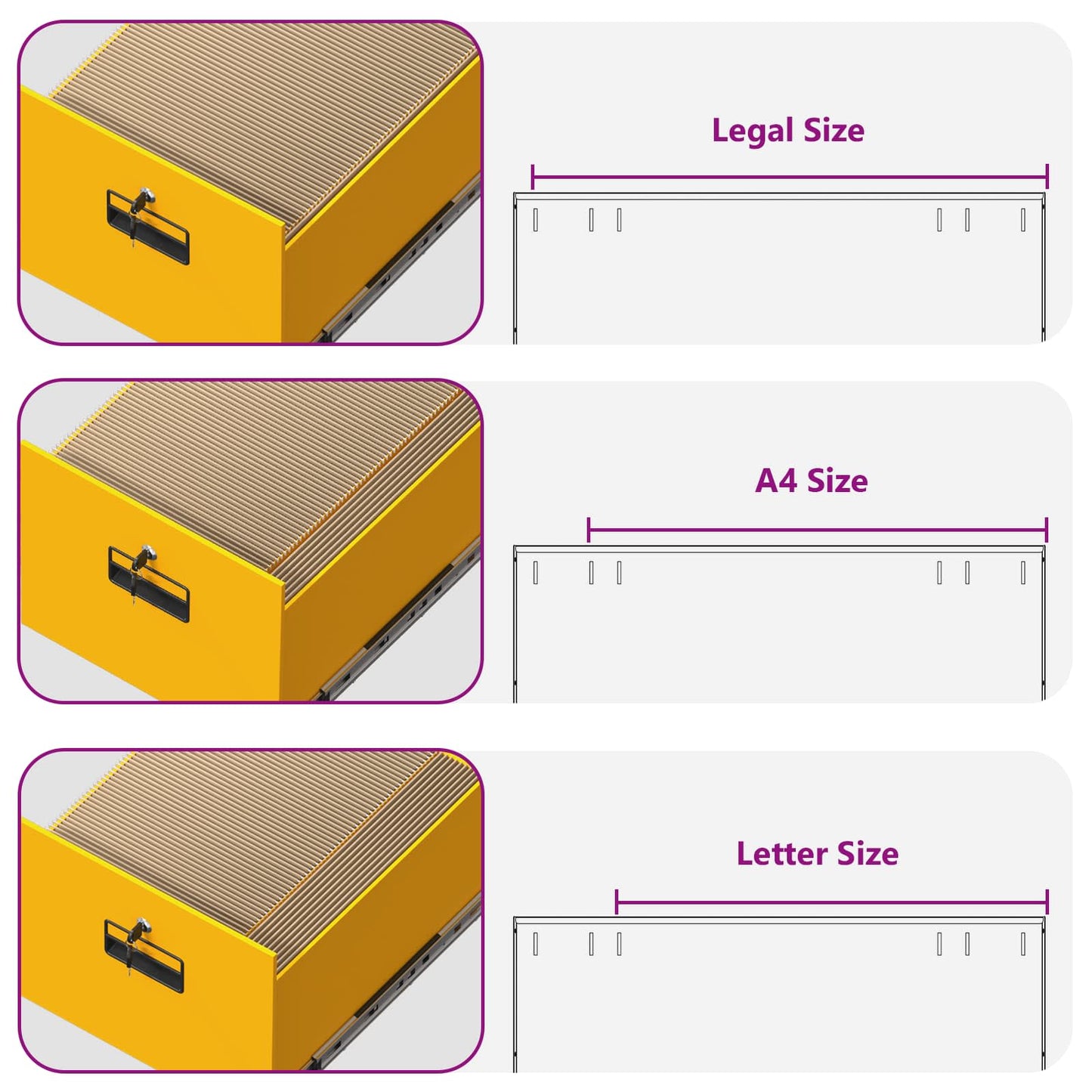 File Cabinet with Drawer Mustard Yellow 44 x 50 x 106.5 cm