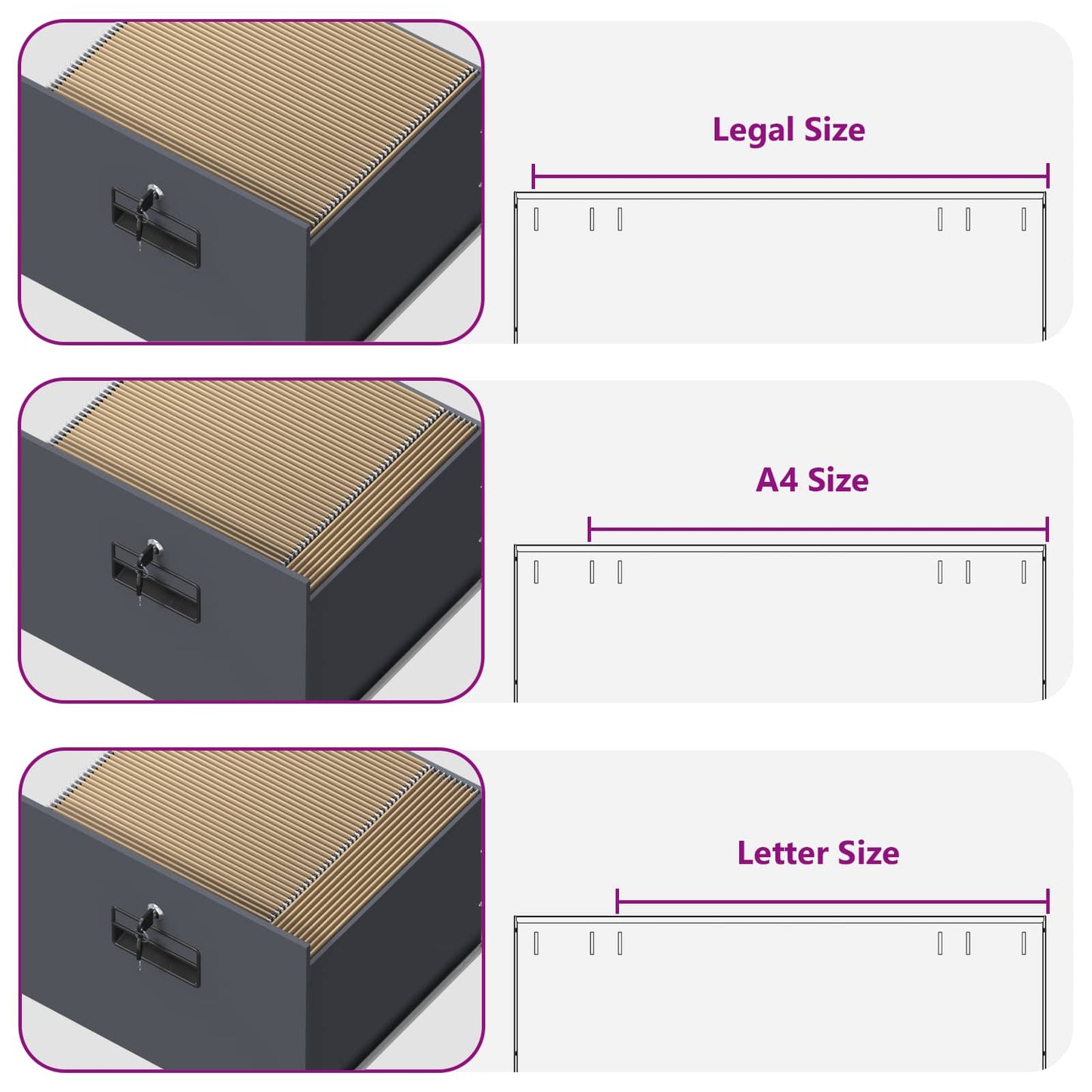File Cabinet Anthracite 45.5 x 42 x 74.5 cm Cold-Rolled Steel