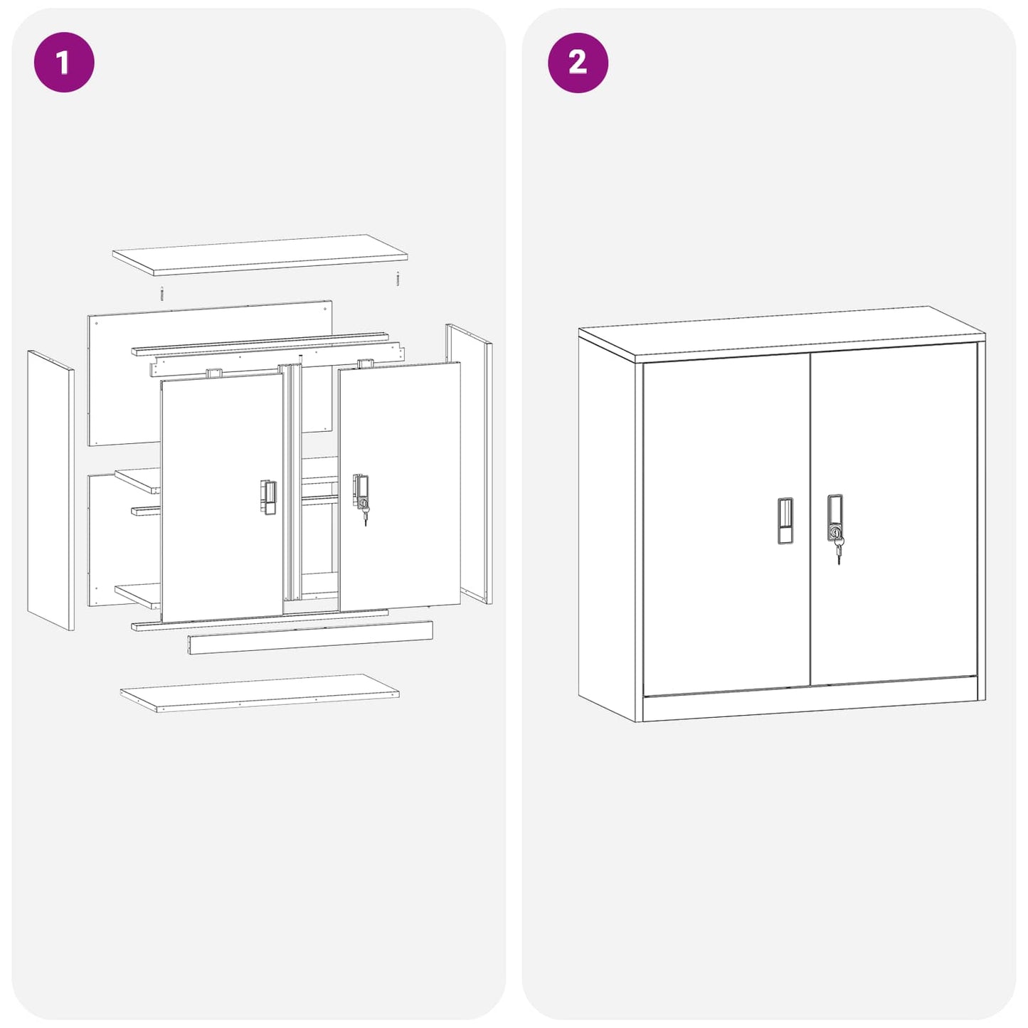 Storage Cabinet White 90 x 40 x 90 cm Steel
