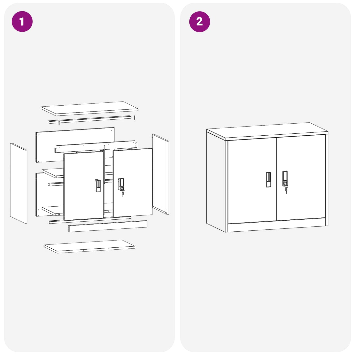 Storage Cabinet Pink 80 x 40 x 70 cm Steel