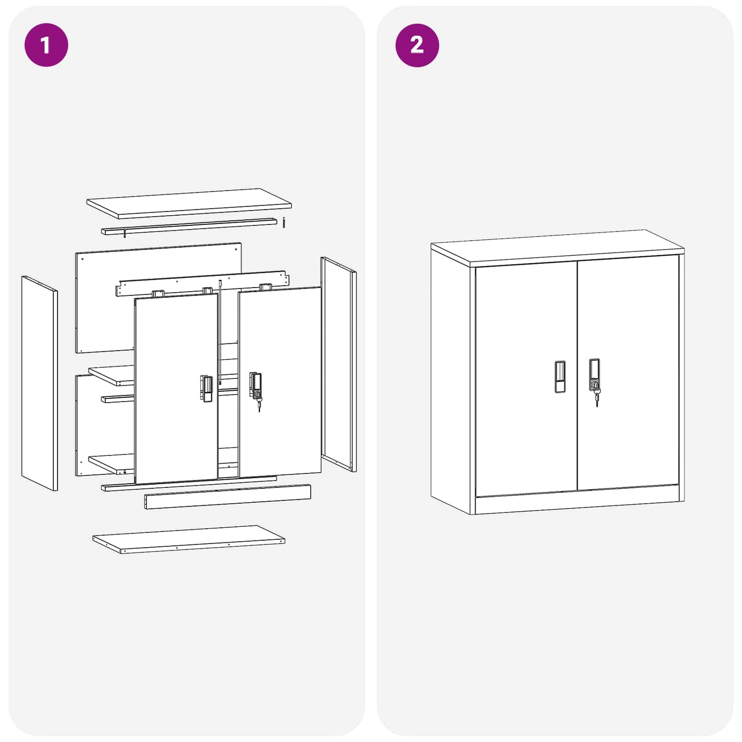 Storage Cabinet Black 80 x 40 x 90 cm Steel