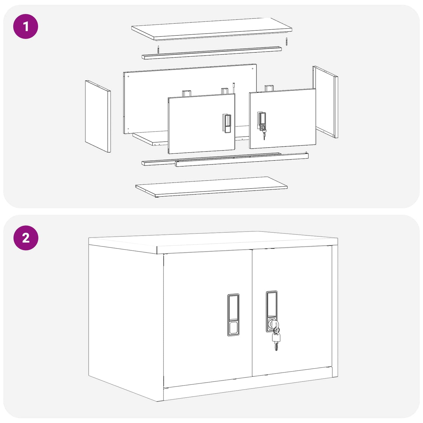 Storage Cabinet Pink 60 x 40 x 40 cm Steel