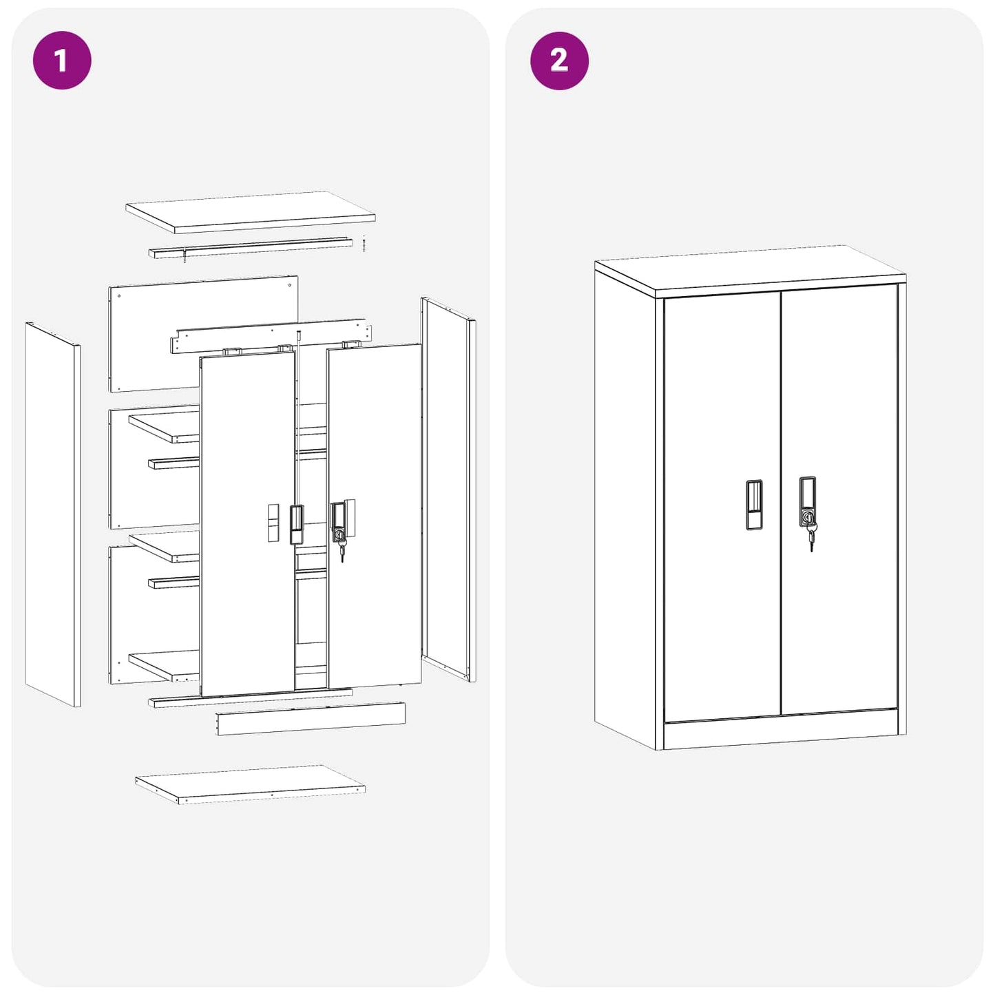 Storage Cabinet White 60 x 40 x 105 cm Steel