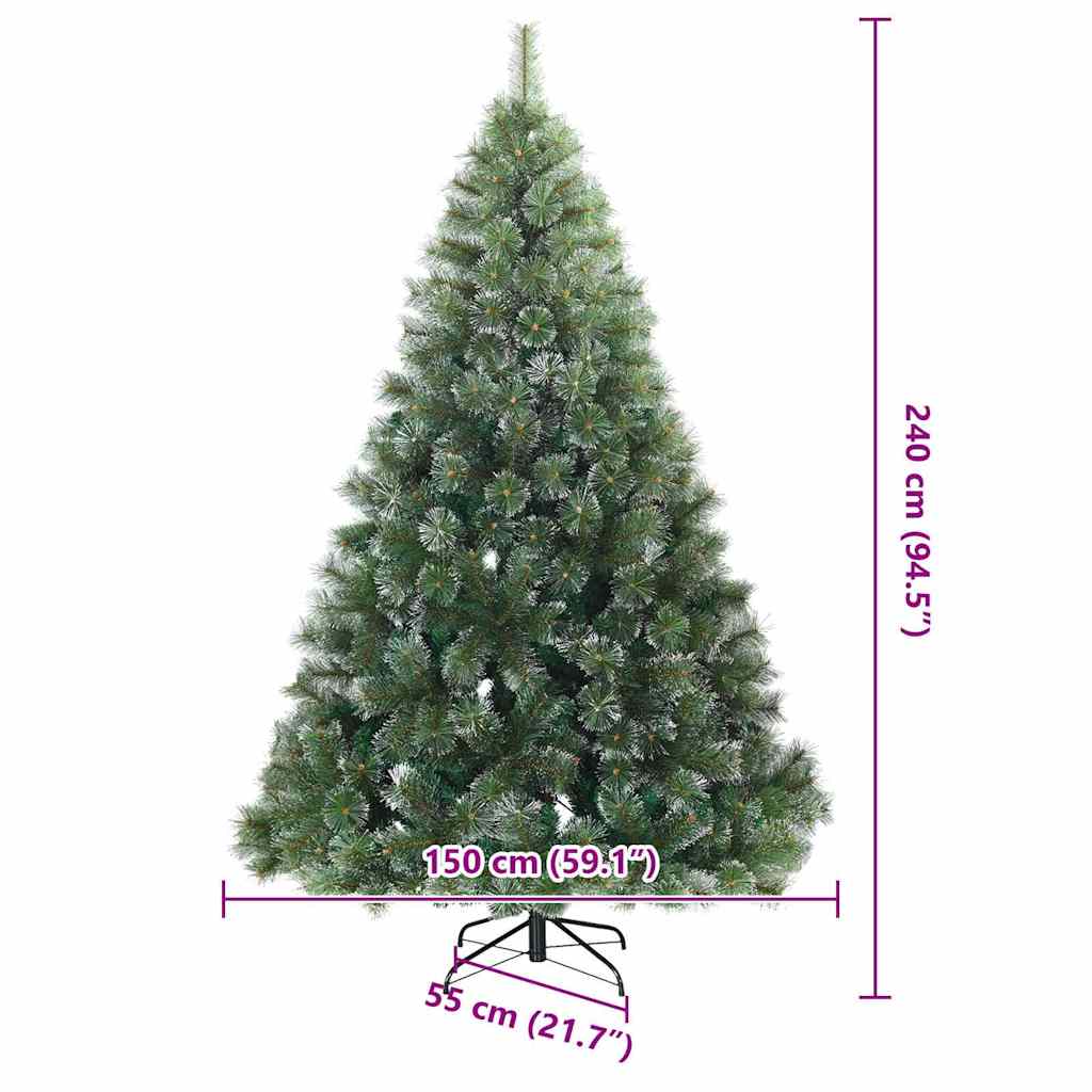 Artificial Hinged Christmas Tree Snow Flocked White 240 cm