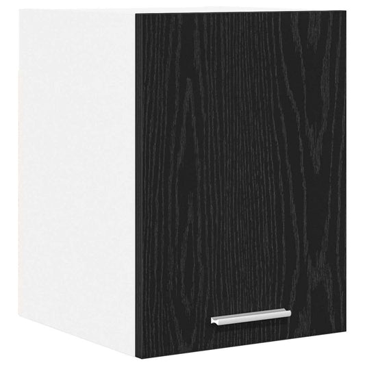 Hanging Cabinet Black Oak and White 30 x 31 x 40 cm