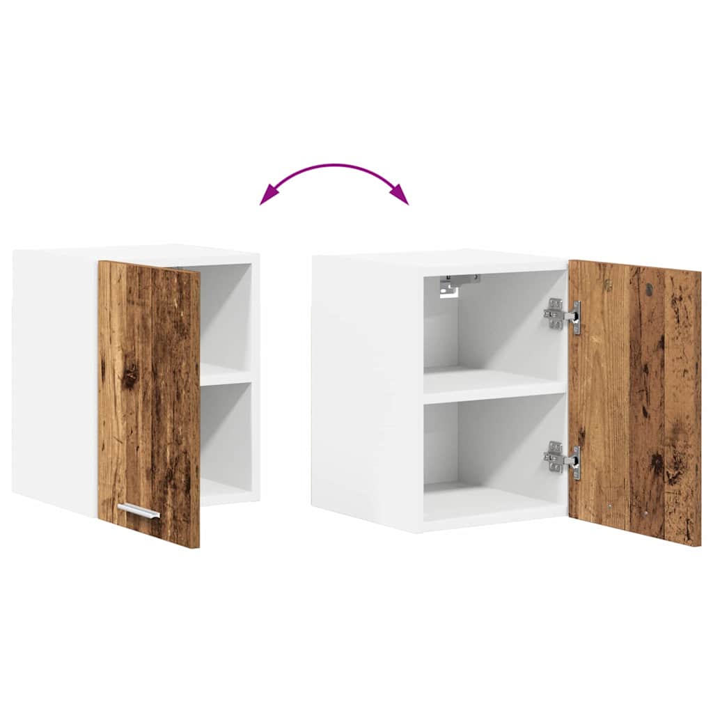 Hanging Cabinet 2 pcs Old Wood and White Engineered Wood