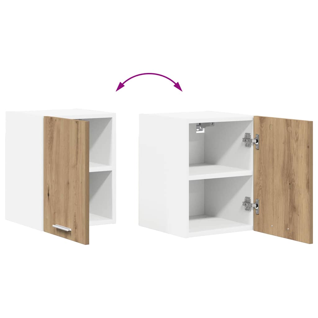 Hanging Cabinet 2 pcs Artisan Oak and White Engineered Wood
