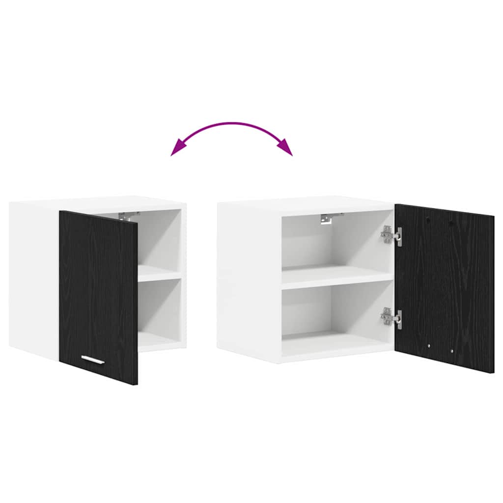 Hanging Cabinet Black Oak and White 40 x 31 x 40 cm