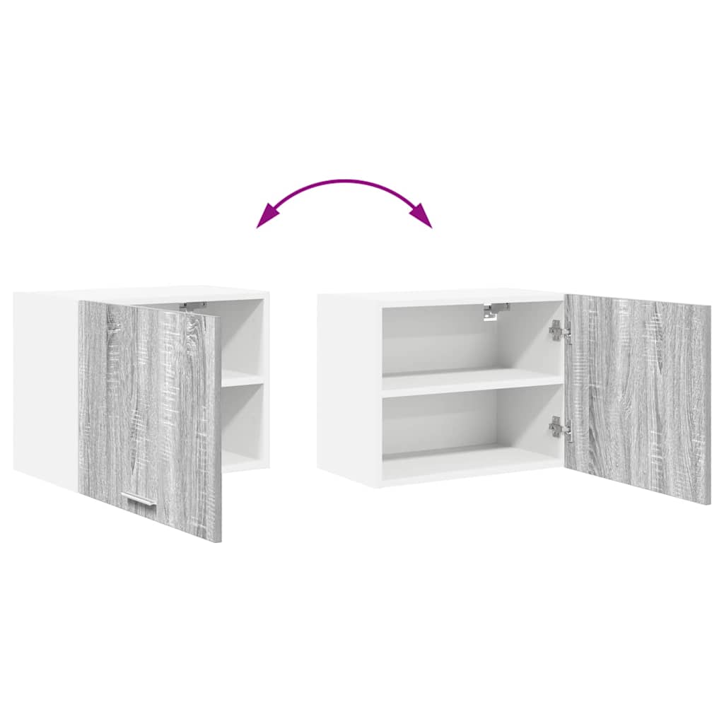 Hanging Cabinet with Door Grey Sonoma and White 50 x 31 x 40 cm