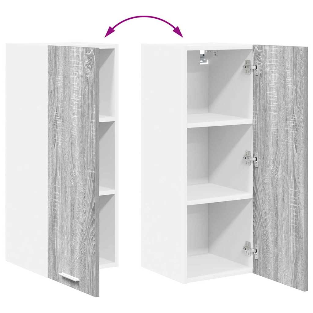 Hanging Cabinet Grey Sonoma and White 30 x 31 x 80 cm