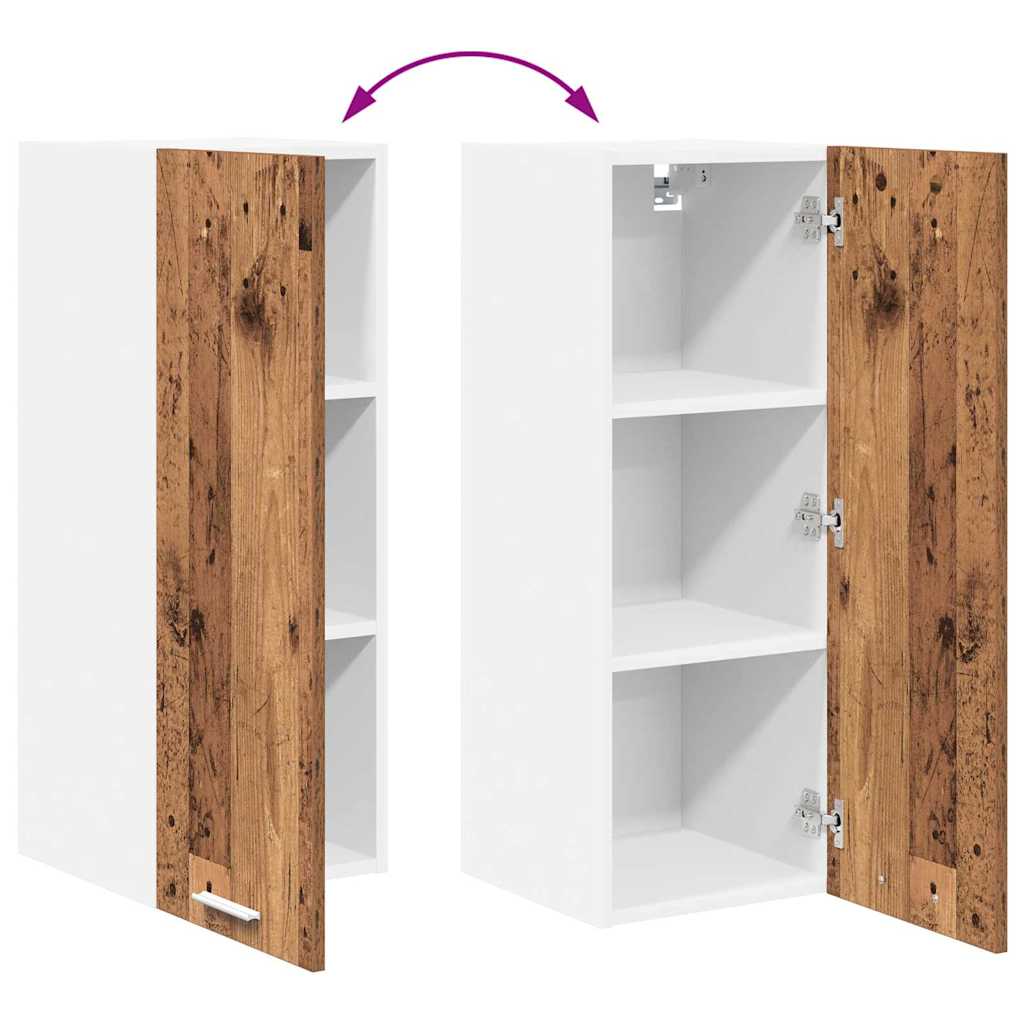 Hanging Cabinet Old Wood and White 30 x 31 x 80 cm