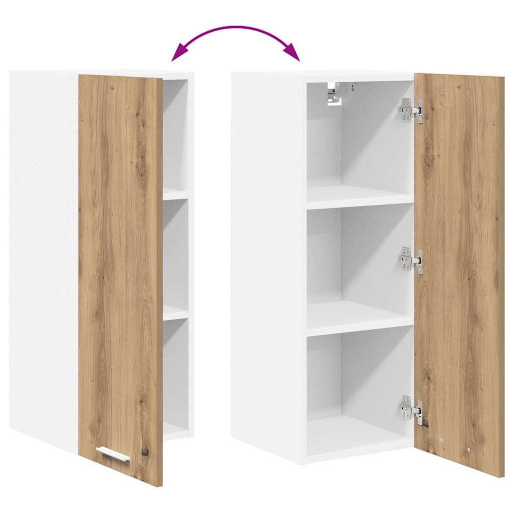 Hanging Cabinet Artisan Oak and White 30 x 31 x 80 cm