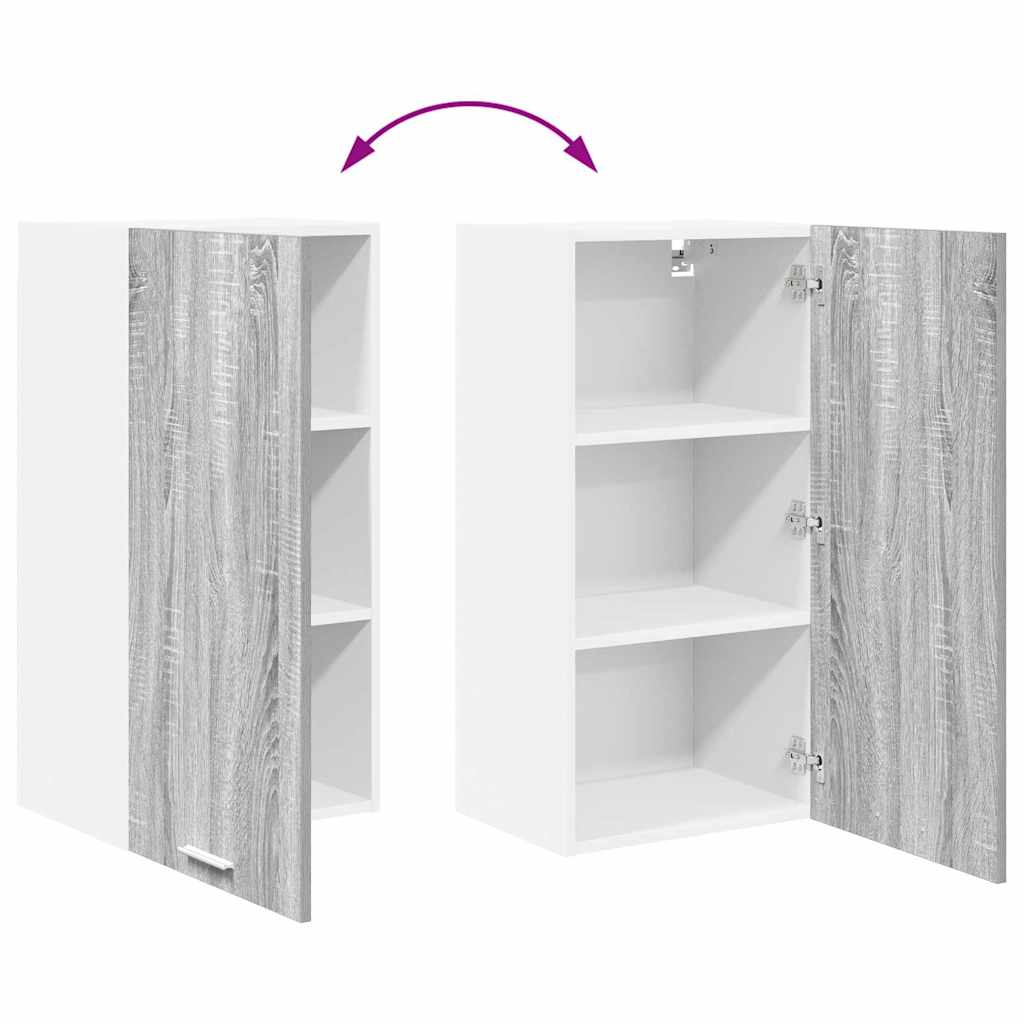 Hanging Cabinet Grey Sonoma and White 40 x 31 x 80 cm