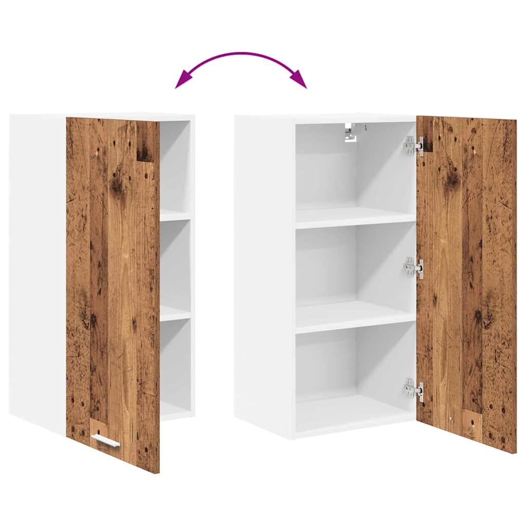 Hanging Cabinet Old Wood and White 40 x 31 x 80 cm