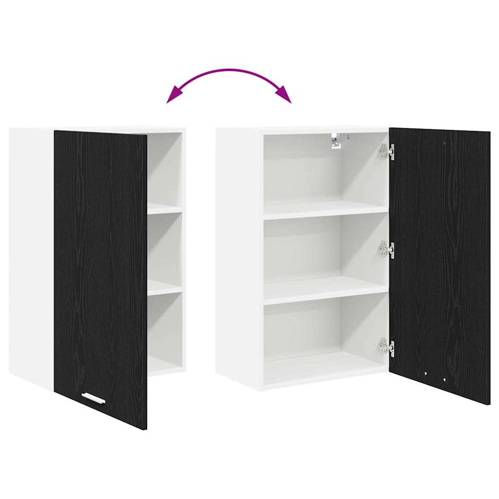 Hanging Cabinet Black Oak and White 50 x 31 x 80 cm