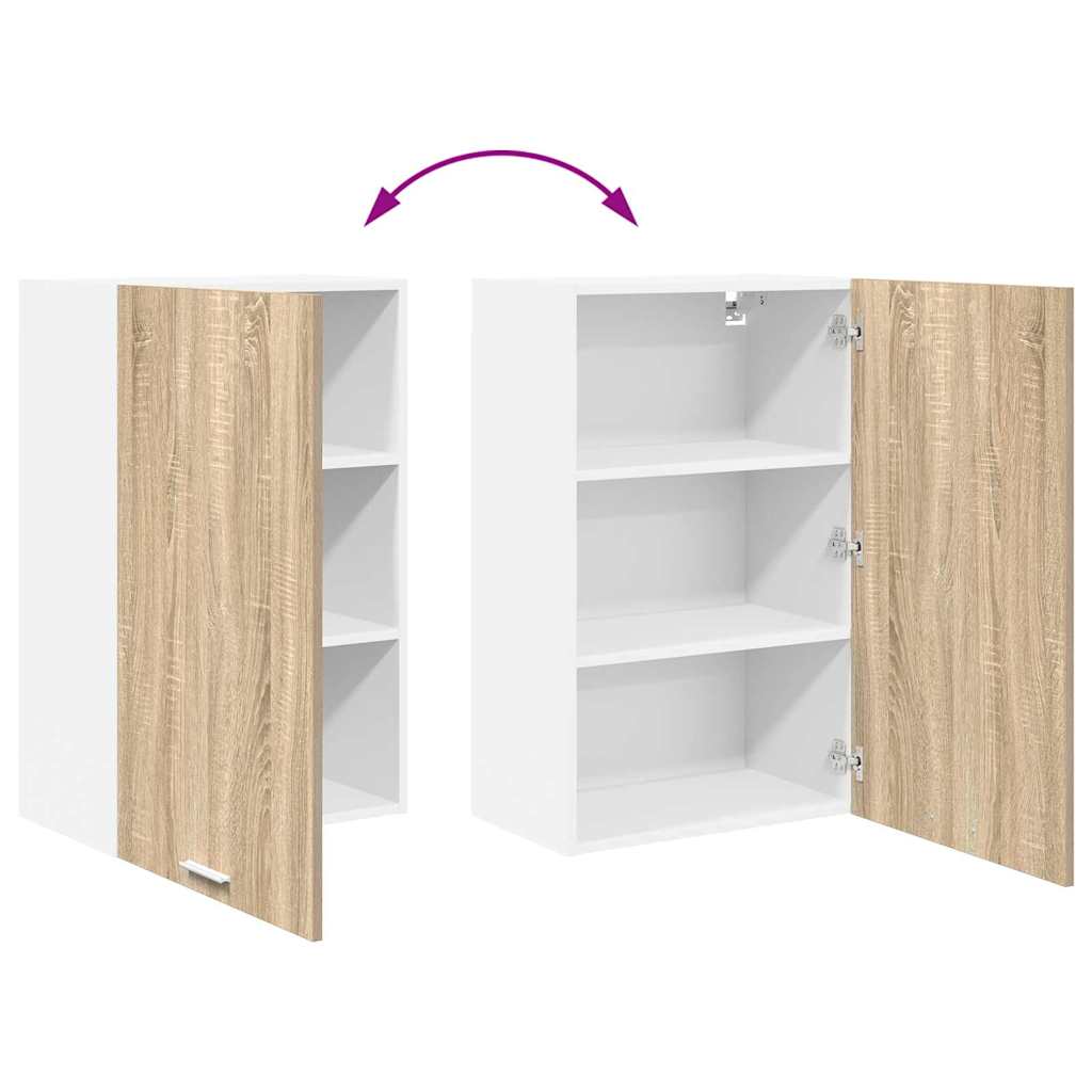 Hanging Cabinet Sonoma Oak and White 50 x 31 x 80 cm