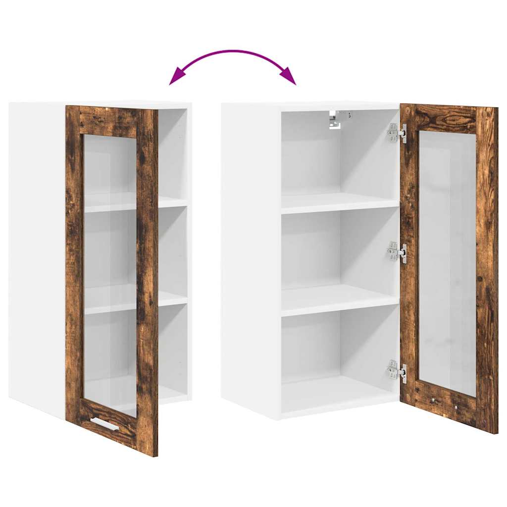 Hanging Cabinet Smoked Oak 40 x 31 x 80 cm Engineered Wood