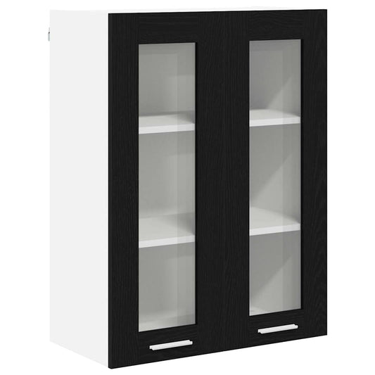 Hanging Cabinet Black Oak 60 x 31 x 80 cm Engineered Wood