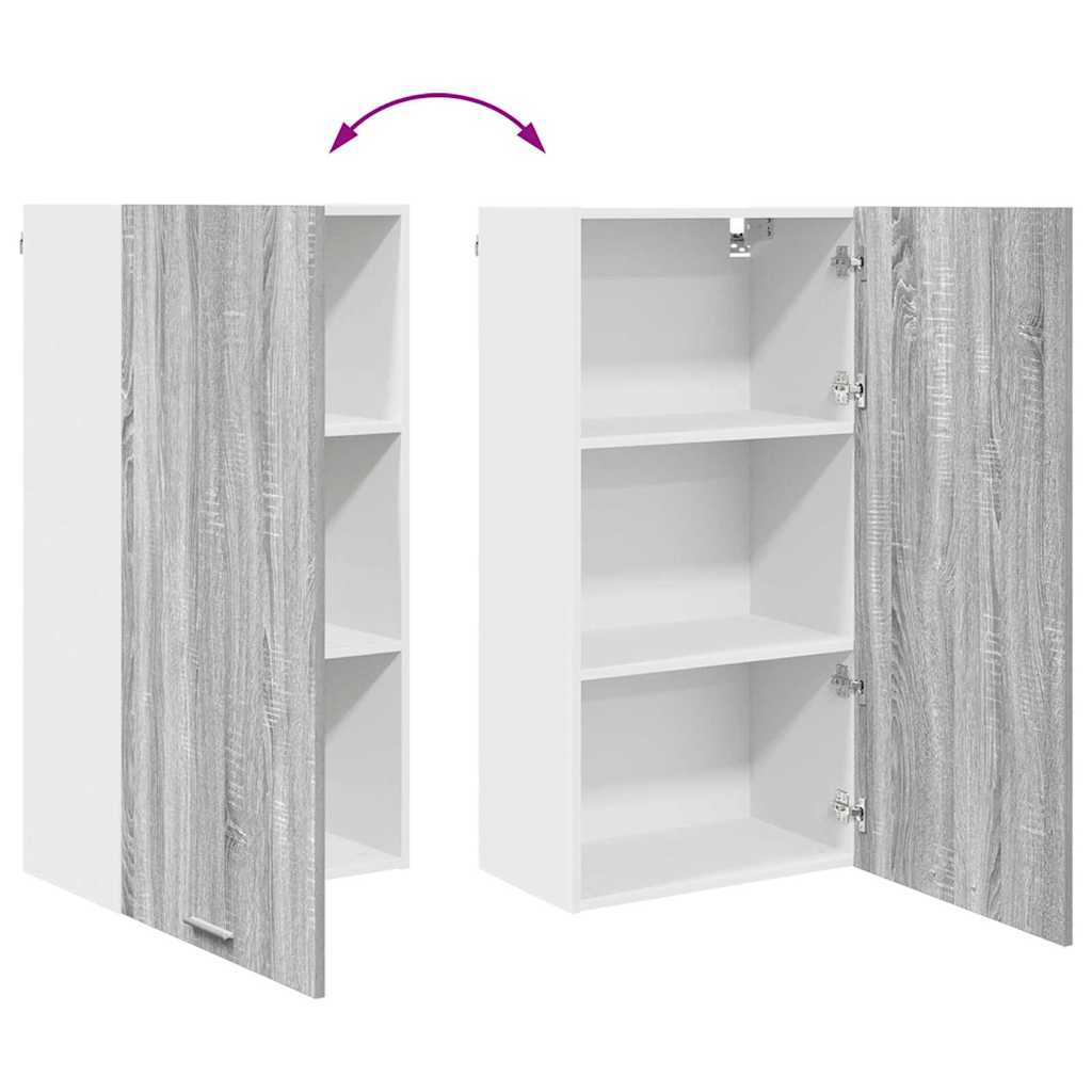 Hanging Cabinet Grey Sonoma and White 50 x 31 x 100 cm