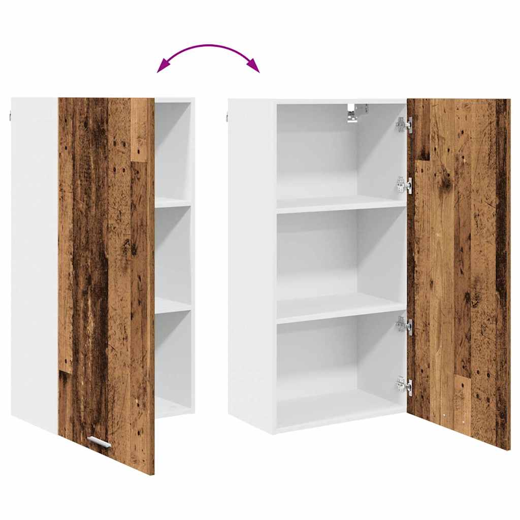 Hanging Cabinet Old Wood and White 50 x 31 x 100 cm