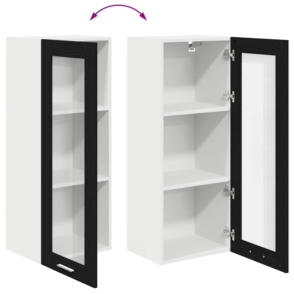Hanging Cabinet Black Oak 40 x 31 x 100 cm Engineered Wood