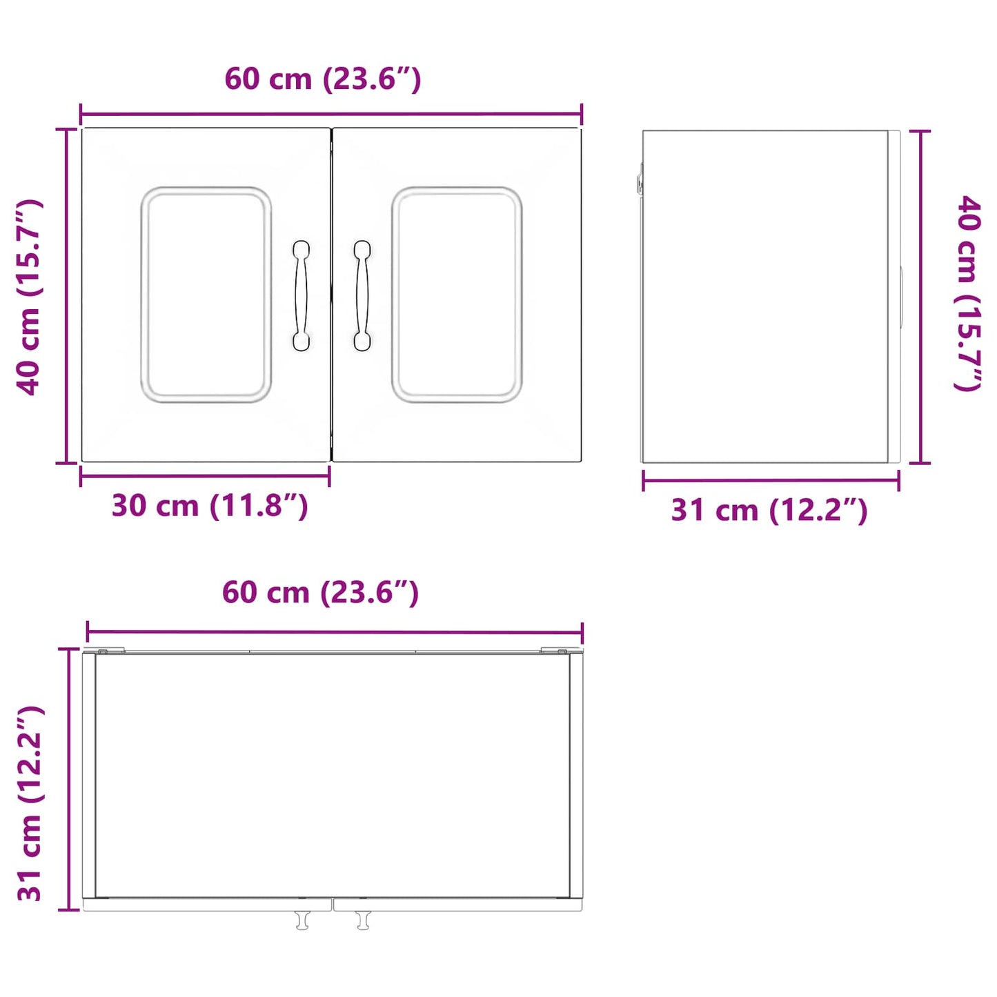 Dishwasher Panel Kalmar Old Wood 60 x 31 x 40 cm