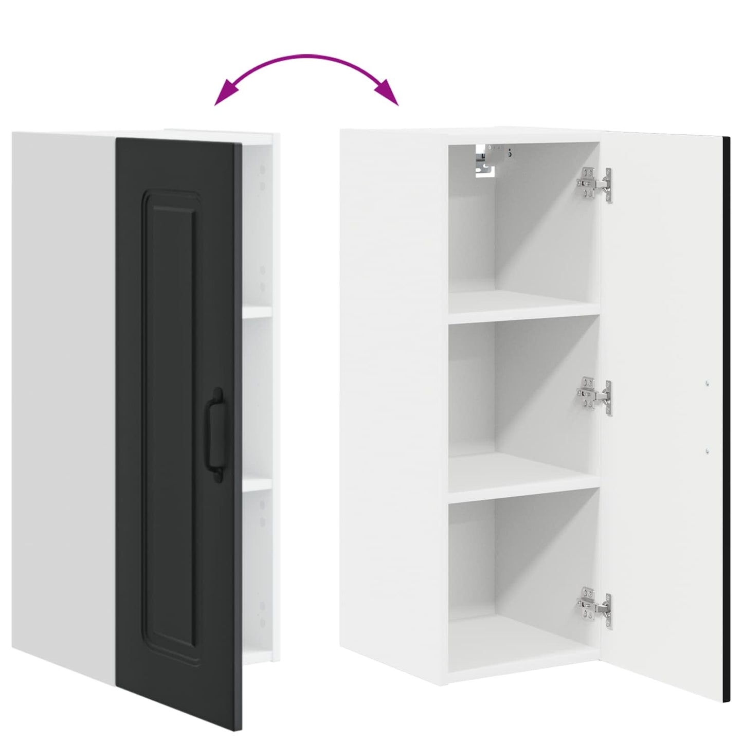 Dishwasher Panel Kalmar Black 30 x 31 x 80 cm Engineered Wood