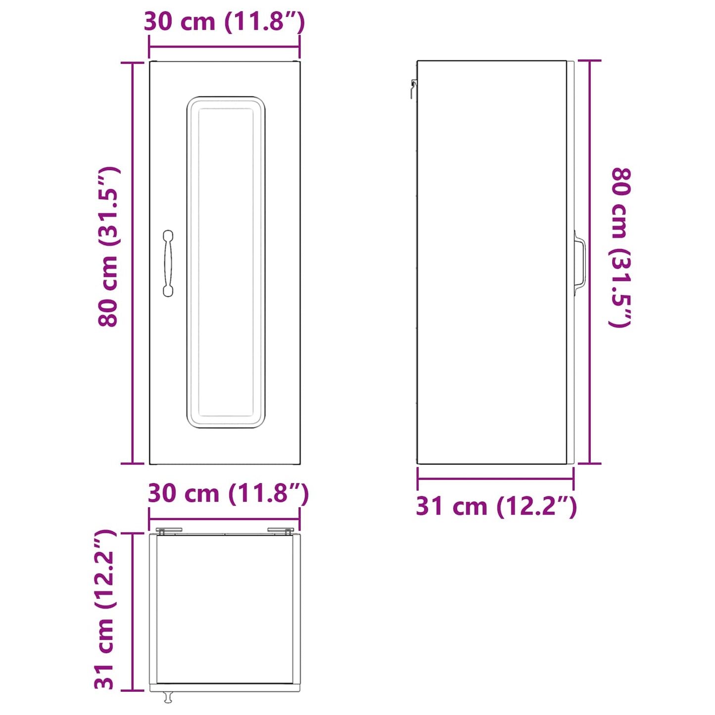 Dishwasher Panel Kalmar Sonoma Oak 30 x 31 x 80 cm