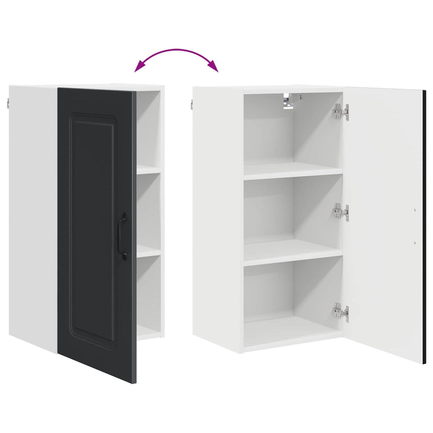 Dishwasher Panel Kalmar Black 40 x 31 x 80 cm Engineered Wood