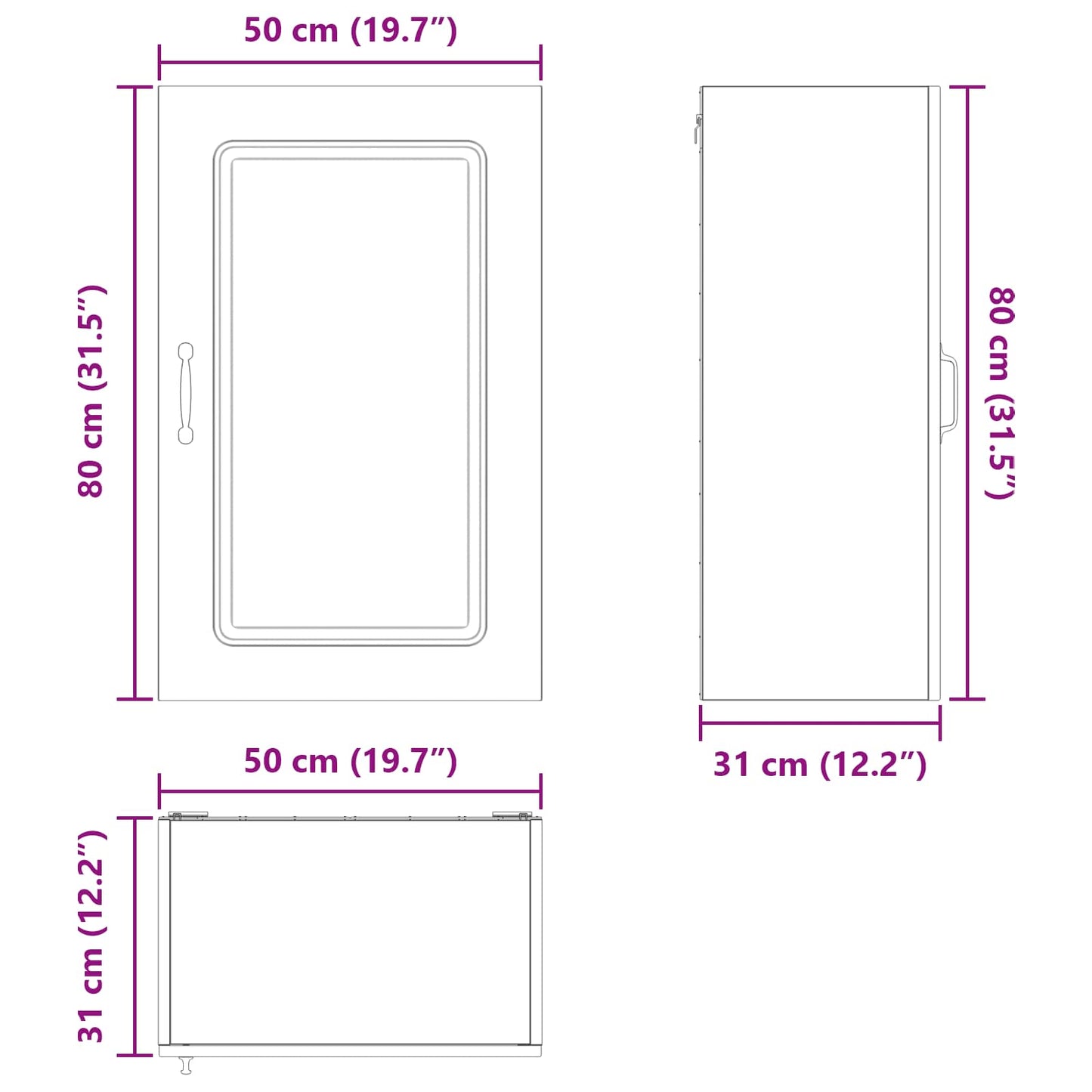 Dishwasher Panel Kalmar Old Wood 50 x 31 x 80 cm