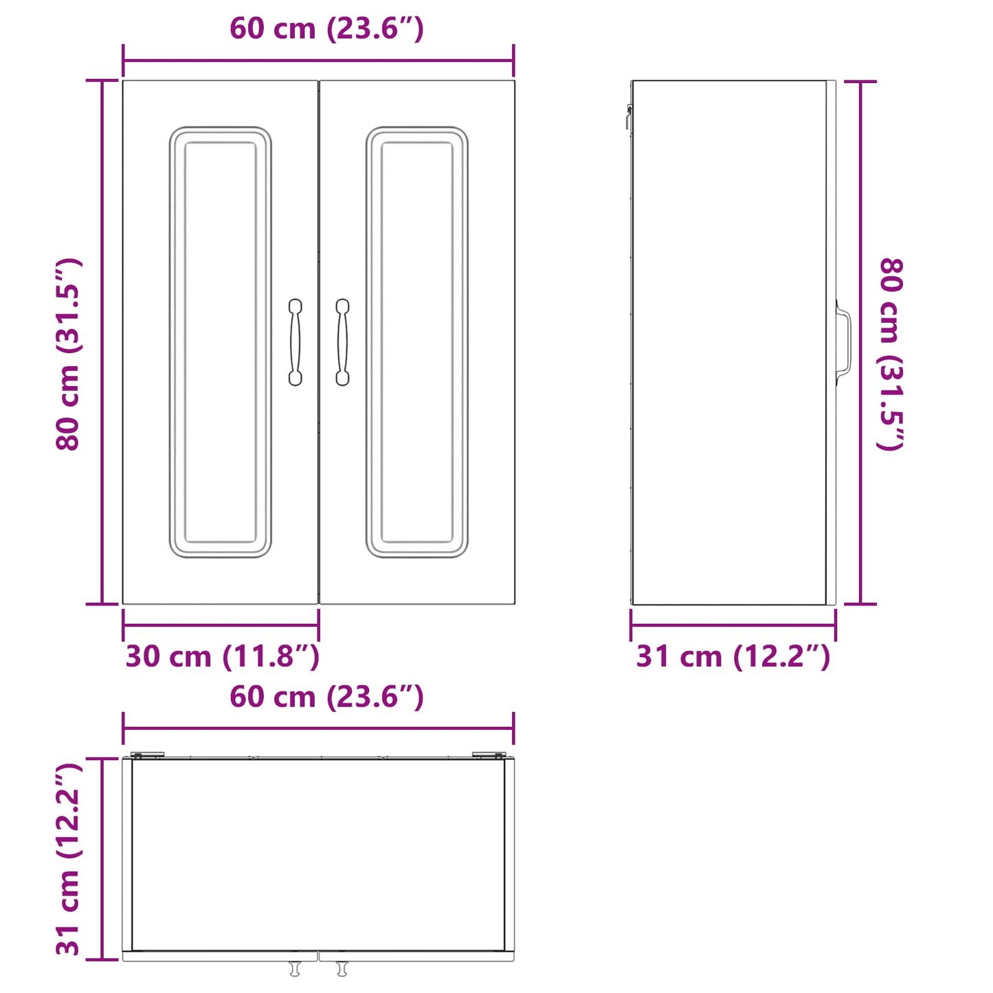 Dishwasher Panel Kalmar Old Wood 60 x 31 x 80 cm