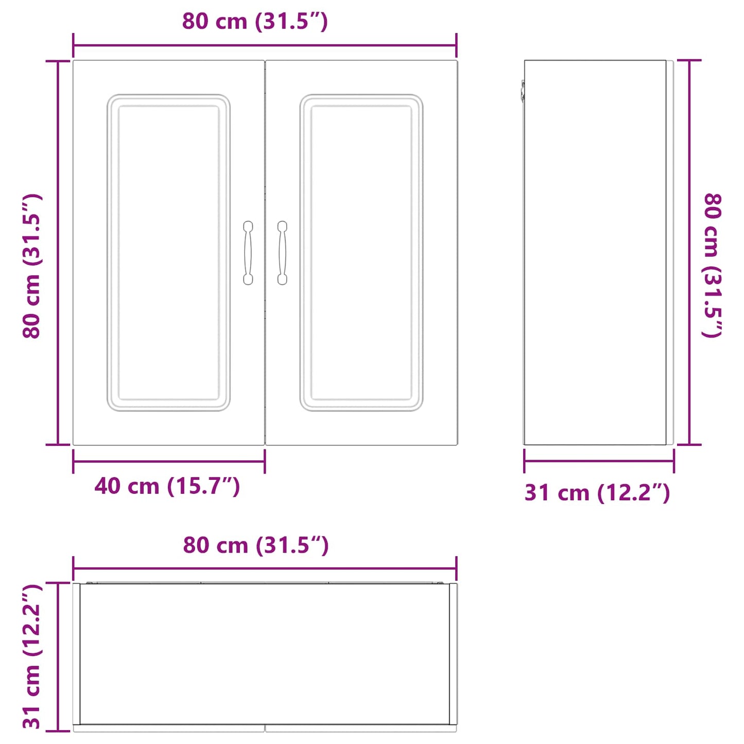 Dishwasher Panel Kalmar Artisan Oak 80 x 31 x 80 cm