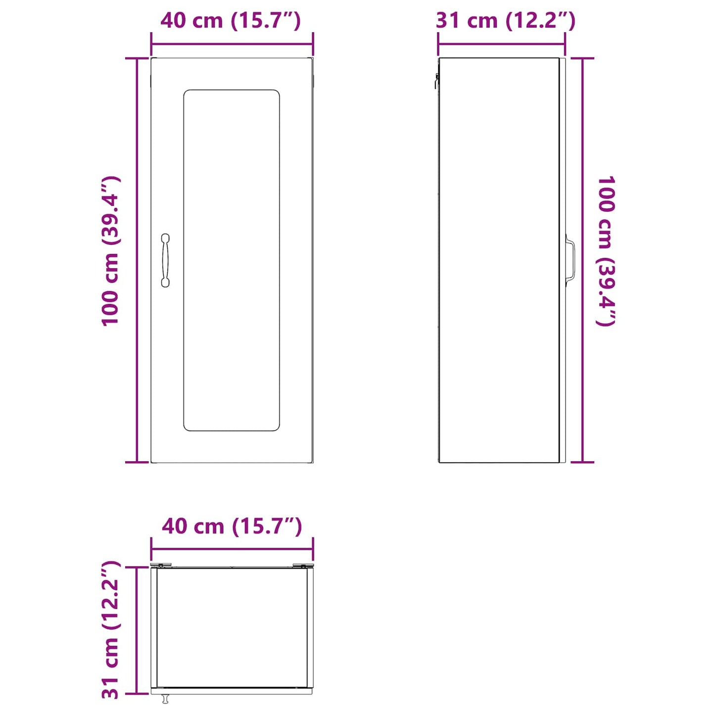 Dishwasher Panel Kalmar Grey Sonoma 40 x 31 x 100 cm
