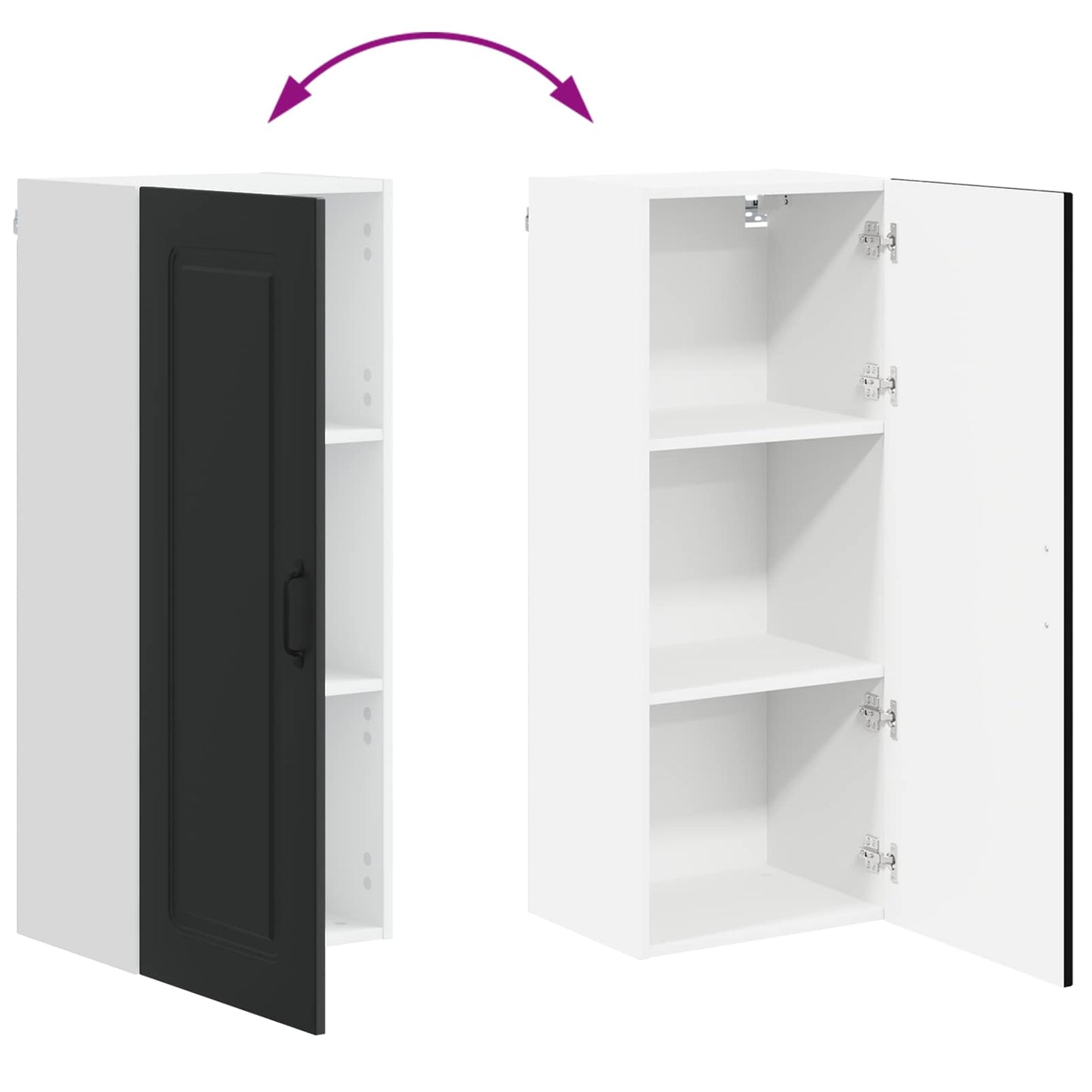 Dishwasher Panel Kalmar Black 40 x 31 x 100 cm Engineered Wood