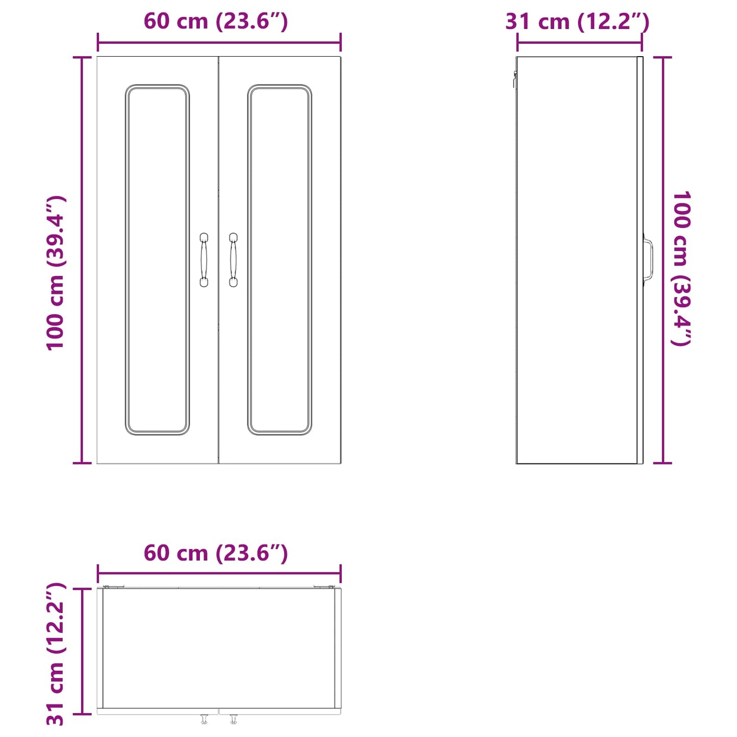 Dishwasher Panel Kalmar Old Wood 60 x 31 x 100 cm