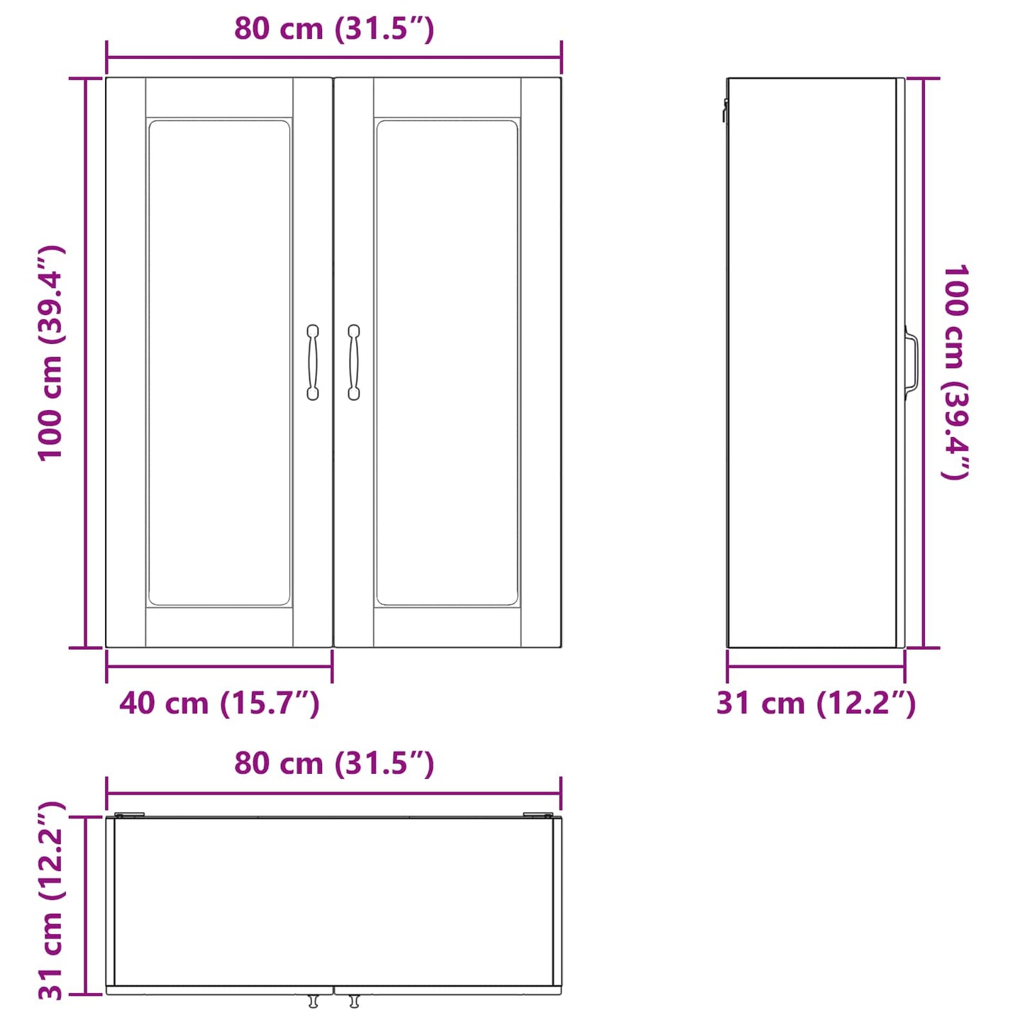 Dishwasher Panel Kalmar Grey Sonoma 80 x 31 x 100 cm