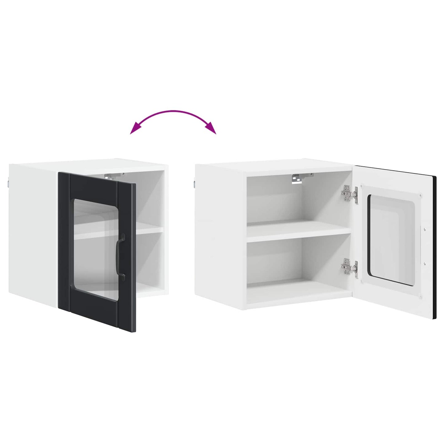 Wall Glass Cabinet LUCCA Black 40 x 31 x 40 cm Engineered Wood