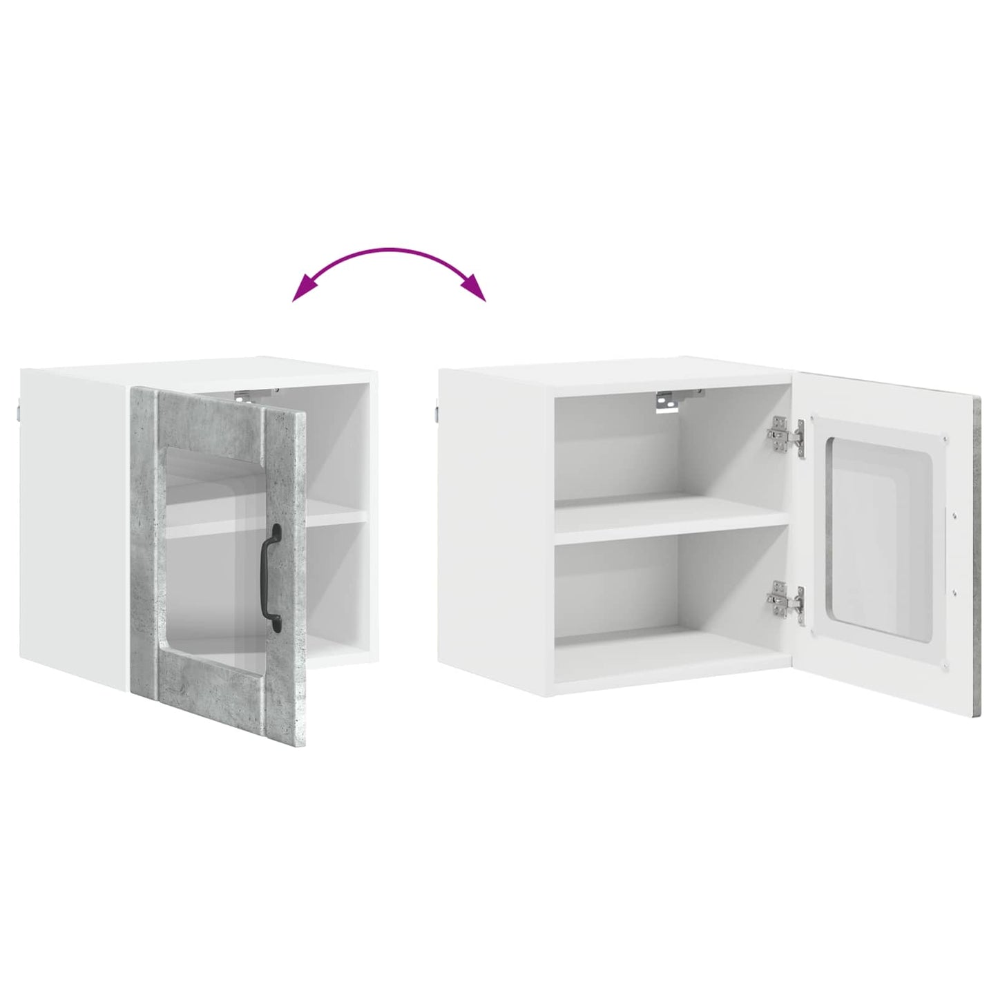 Wall Glass Cabinet LUCCA Concrete Grey 40 x 31 x 40 cm