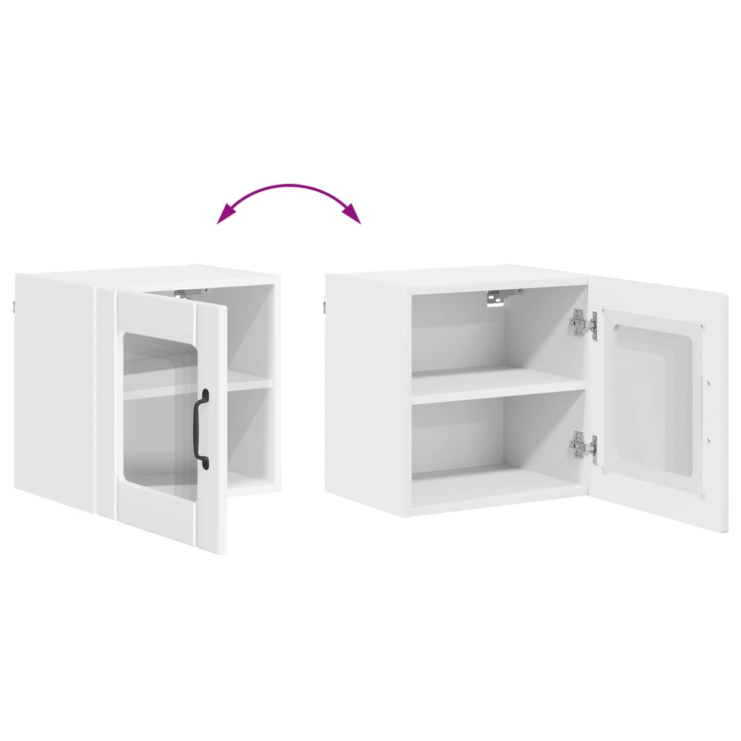 Wall Glass Cabinet LUCCA High Gloss White 40 x 31 x 40 cm