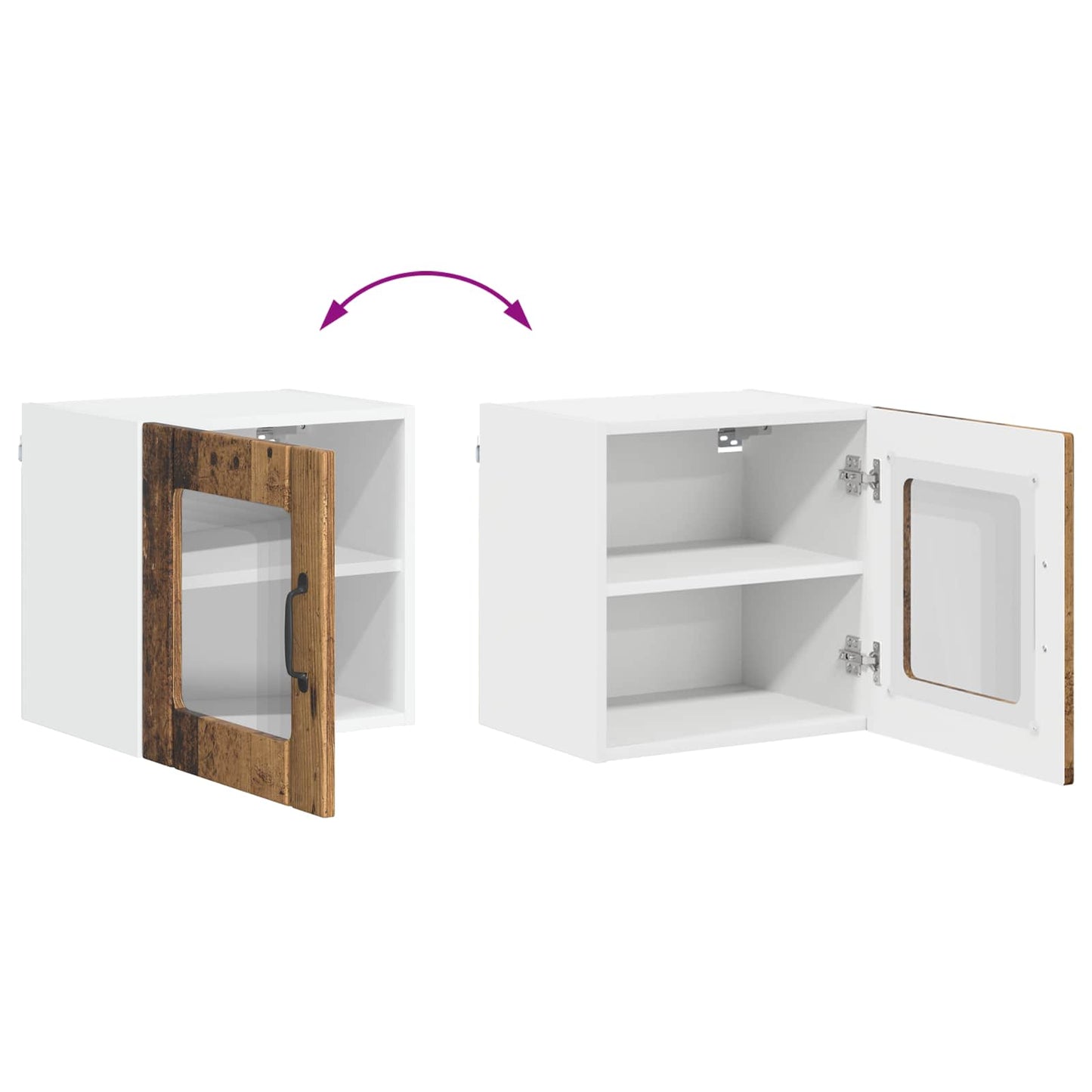 Wall Glass Cabinet LUCCA Old Wood 40 x 31 x 40 cm