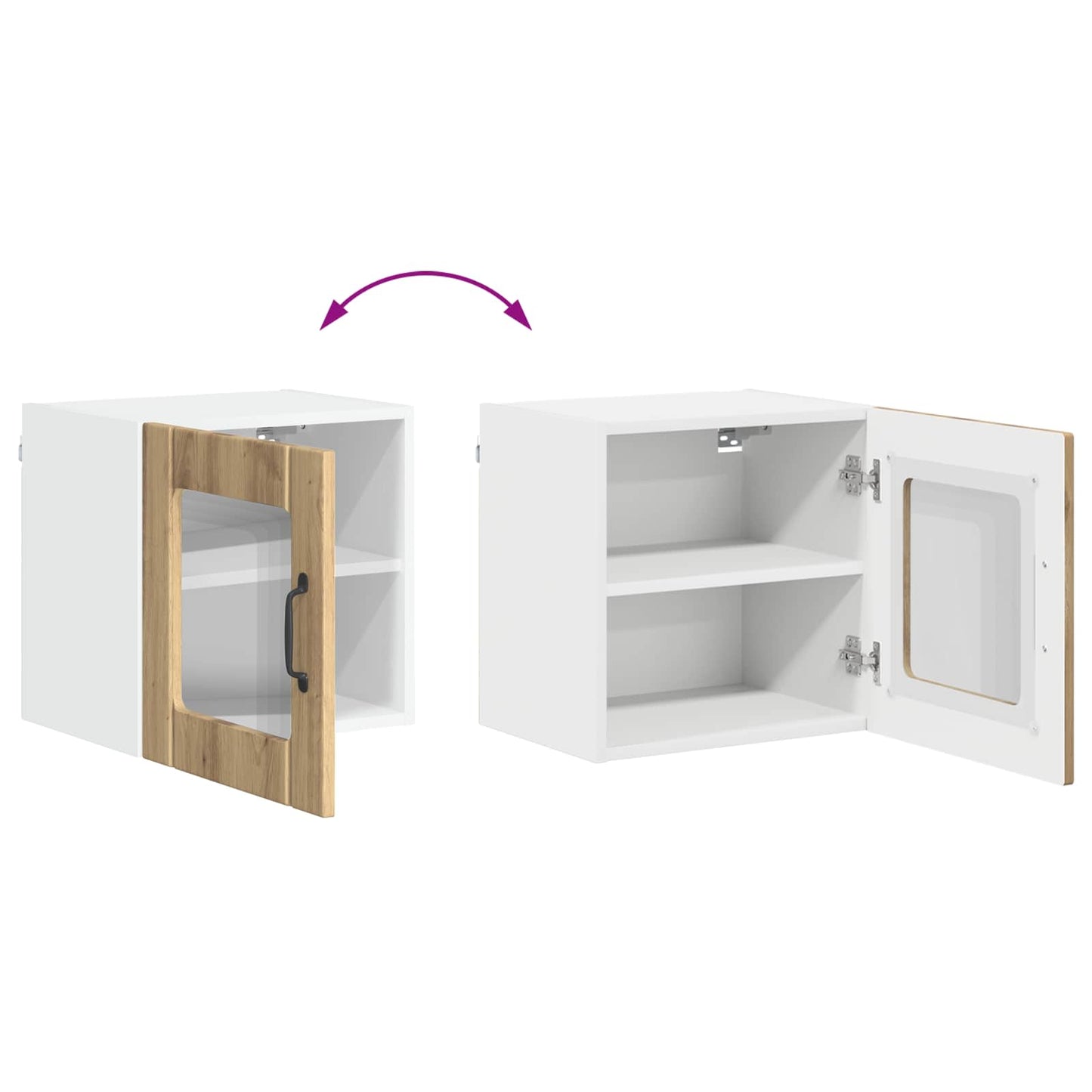 Wall Glass Cabinet LUCCA Artisan Oak 40 x 31 x 40 cm