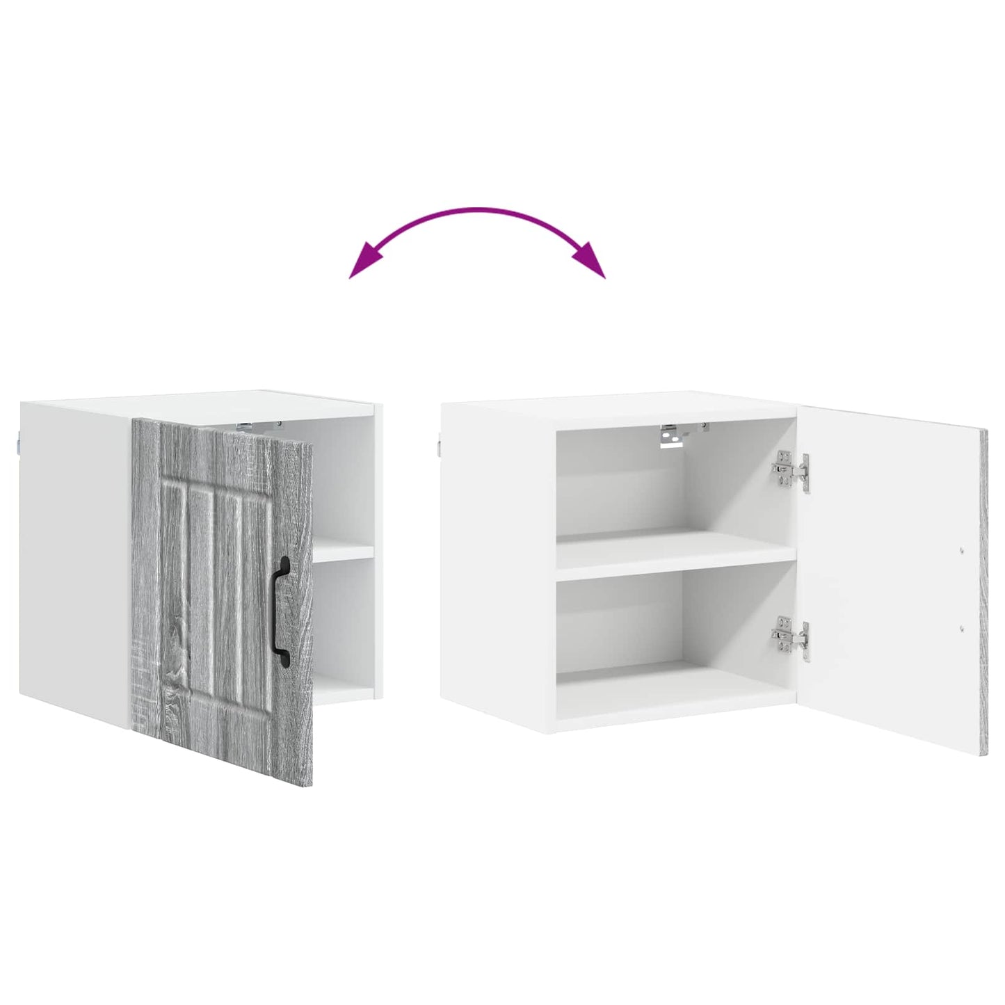 Wall Cabinet LUCCA 2 pcs Grey Sonoma Engineered Wood