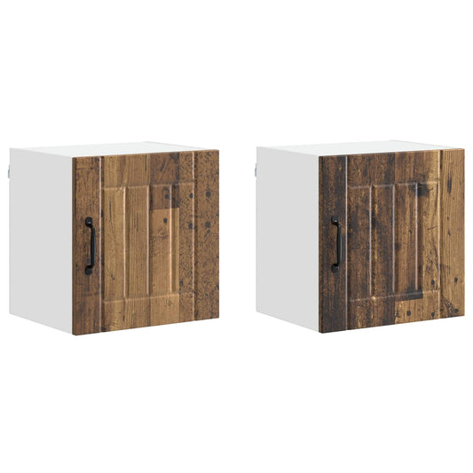 Wall Cabinet LUCCA 2 pcs Old Wood Engineered Wood