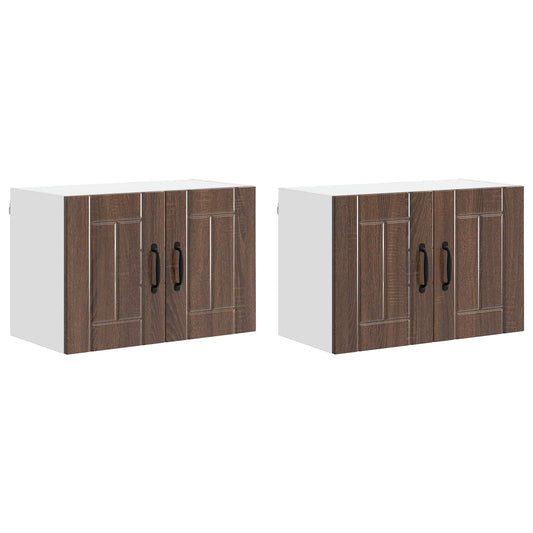 Wall Cabinet LUCCA 2 pcs Brown Oak Engineered Wood