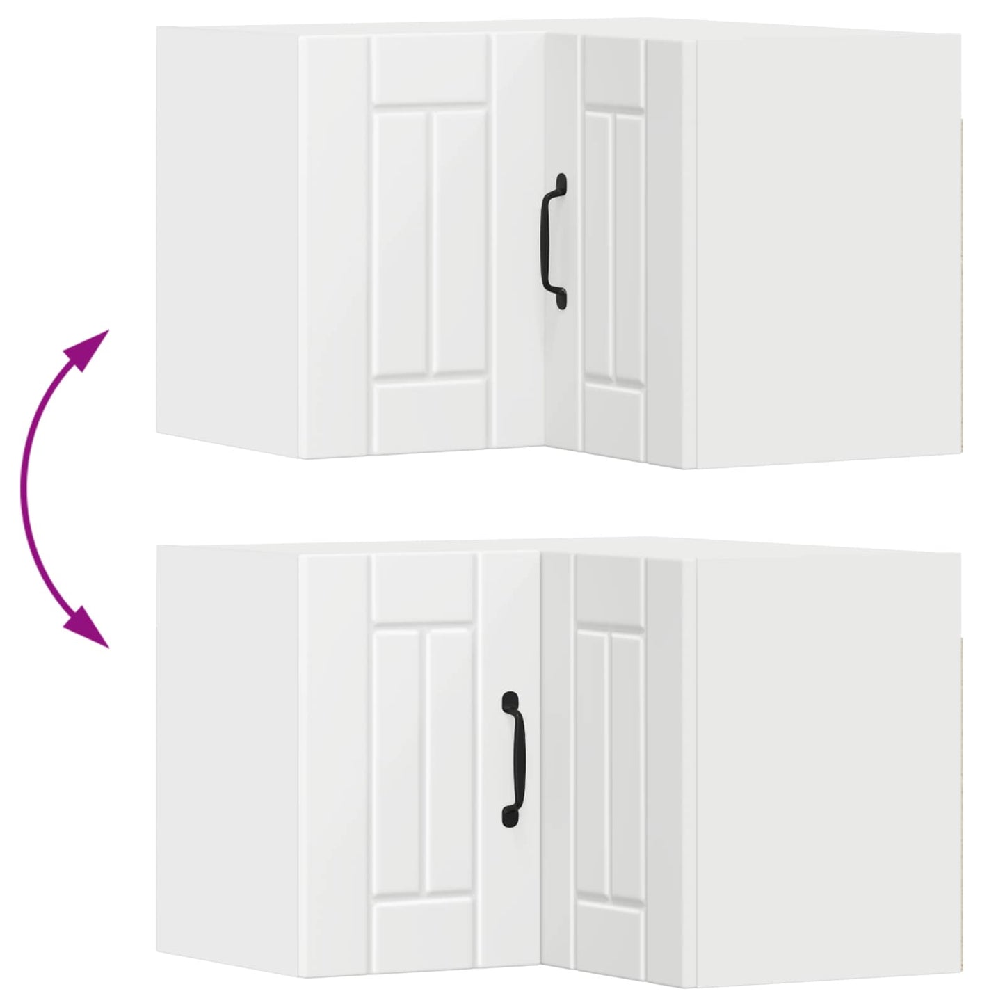 Wall Corner Cabinet LUCCA White 57 x 57 x 40 cm Engineered Wood